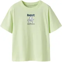 Name it KIDS T-shirt met backprint limegroen Jongens Katoen Ronde hals - maat 134/140