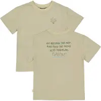 QPI T-shirt met backprint beige Jongens Katoen Ronde hals Backprint - maat 122/128