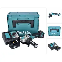 Makita DGA 521 RM1X1J Accuslijpmachine 18 V 125 mm X-LOCK Brushless + 1x oplaadbare accu 4.0 Ah + lader + Makpac