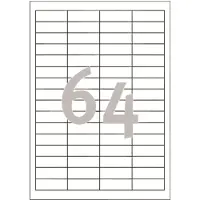 Avery Zweckform Etiket Avery 3667 48.5x16.9mm wit 6400 stuks