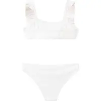 Mango crop bikini met ruches wit Meisjes Polyester Effen - maat 116