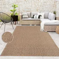 Paco Home Binnen- en buitenvloerkleed, terras en balkon, weerbestendig effen met structuur 160x230 cm