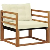 vidaXL Buiten bank set Massief Acaciahout en Textilene Naturel