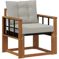vidaXL Buitensofa Massief Acacia Hout Natuurlijk en Licht Grijs