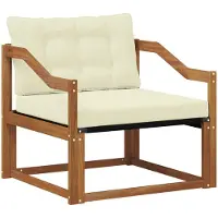 vidaXL Buiten bank set Massief Acaciahout en Textilene Naturel