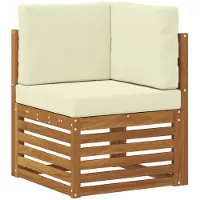 vidaXL Sectionele bankset met kussen 4 pcs Natuurlijk en Crème