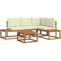 vidaXL 5 st Buiten bank set Massief Acacia Hout en Polyester