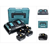 Makita Accessoires Power-Source-Kit 199480-6 - 2x Accu BL1860B 18V 6,0Ah met accu indicator + Oplader DC18RC - 199480-6