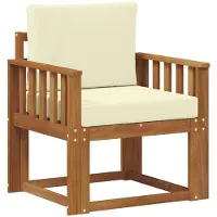 vidaXL Buitensofa Massief Acacia Hout en Polyester Naturel