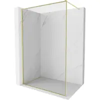 Mexen Kioto-XF douchewand Walk-in met frame 120 x 202 , transparant 10 mm, goud geborsteld - 800-120-104-55-00-X