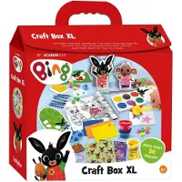 Bambolino toys Knutselkoffer - 50-delig - Waskrijtjes stickers verf klei speelmais