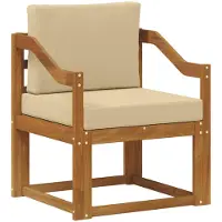 vidaXL Buitensofa Massief Acacia Hout en Polyester Naturel