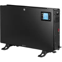 Ecg TK 2080 DR Black - Hete lucht convector kachel - thermostaat - 3 vermogensstanden 750/1250/2000 W - TURBO