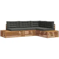 vidaXL 5 st Buiten bank set Massief Acacia Hout en Polyester