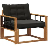 vidaXL Buiten bank set Massief Acaciahout en Textilene Naturel