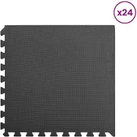 vidaXL Zwembadbodem beschermmat, 24 stuks, zwart, 8,64 m², EVA-schuim