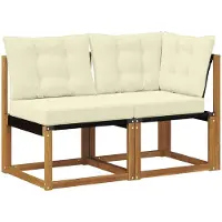 vidaXL 2 st Outdoor Midden- en Hoekbank Naturel
