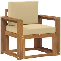 vidaXL Buitensofa Massief Acacia Hout en Polyester Naturel