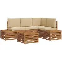 vidaXL 5 st Buiten bank set Massief Acacia Hout en Polyester