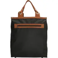 Run Away Stevige Boodschappentas met Leren Handvatten Zwart