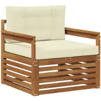 vidaXL Buitensofa Massief Acacia Hout en Polyester Natuurlijk en Crème