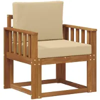 vidaXL Buitensofa Massief Acacia Hout en Polyester Naturel