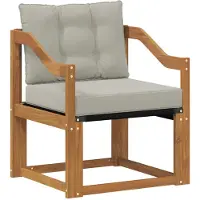 vidaXL Buitensofa Massief Acacia Hout Natuurlijk en Licht Grijs