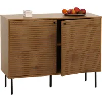 Mendler Dressoir -N78, ladekast dressoir, Scandinavische stijl metaal hout melamine MVG 86x110x40cm ~ naturel