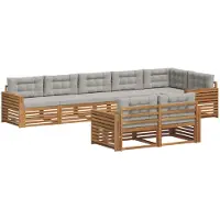 vidaXL Buiten bank set 8 st Natuurlijk en Licht Grijs