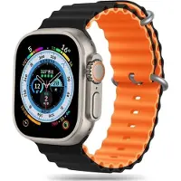 Tech-Protect Oceaan Siliconen Apple Watch Ultra 49 / 46 / 45 / 44 Mm Bandje Zwart / Oranje