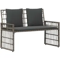 vidaXL Tuinbank 2 -Seater 116 x 55 x 82 cm Staal en Poly Rattan