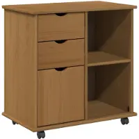 vidaXL Rollende kast met wiel Honing bruin 63,5 x 39 x 65,5 cm