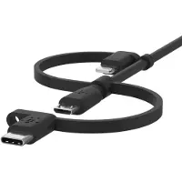 Belkin 3-in-1 Usb A naar Usb C / Lightning / Micro Usb Kabel 1m Kunststof Zwart