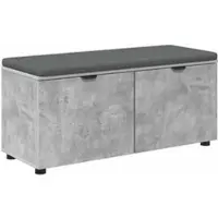 vidaXL Hallenbank met kussen met plank Beton Grijs 100 x 38 x 46 cm