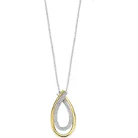 Ti sento Dames Ketting - 925 zilver - Zirkonia met geel verguld - Maat 45 - 34121ZY