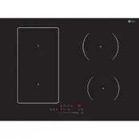 HELVETIA HTR4I72B4V7 Inductiekookplaat 70 cm – Standaard inbouwmaat 56x49 - 4 Zones met Booster – Bridge Functie – Slider Touch Bediening – 7200W – Inbouw Inductie Kookplaat – Zwart Glas