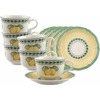 Villeroy & Boch Teetassen mit Untertassen French Garden Fleurence 130 ml Set van 6