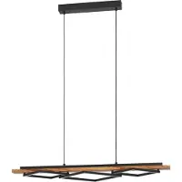 Eglo Design Hanglamp Boyal Zwart Met Donker Hout