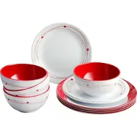 Brunner 0830160N.C8A, Rood, Wit, Melamine, Geschikt voor 4 personen, 4 bakjes, 4 stuks, 300 ml