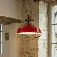 ROYALTECH Hanglamp Astel, dimbaar, rood, Woon-/ Eetkamer, metaal, Industrieel design, hanglamp