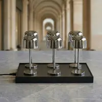 LUCANDE Tafellamp Quill , dimbaar, chroom / zilver, Woon-/ Eetkamer, Aluminium, Modern, Tafellamp
