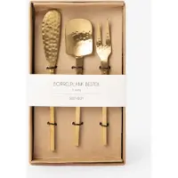 Sissy-Boy Goudkleurig Borrelplank Bestek Set