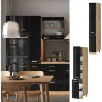 Vicco Apotheekkast R-Line Zwart hoogglans 30 cm, Model 41142