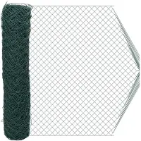 vidaXL Kettinglinkheining Groen 2 x 20 m Staal