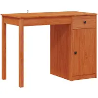 vidaXL Bureau Waskleur Bruin 100 x 50 x 74 cm Massief grenenhout
