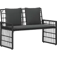 vidaXL Bank voor buiten, 2-persoons, 116 x 55 x 82 cm, staal en polyrotan
