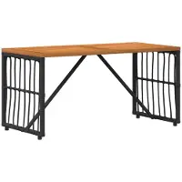 vidaXL Tuin Tafel Zwart 80 x 40 x 40 cm Staal en Poly Rattan