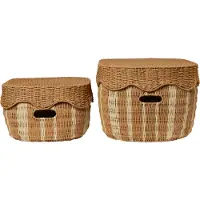 Ferm Living Aufbewahrungskorb - 70/46 cm - 2 st. - Rivan - Natur - - One Size - Körbe