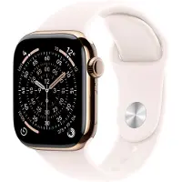 Apple Watch Series 11 GPS + Cellular 46 mm Gold Titanium Case met Soft Pink Sportband - S/M