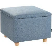 Beliani FERNDALE - Poef met opbergruimte - Blauw - Polyester
